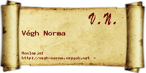 Végh Norma névjegykártya